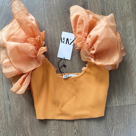 Zara organza orange top - Picture 7 of 7